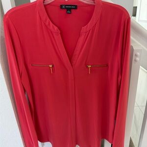 INC International Concepts Women's Vibrant Red Blouse